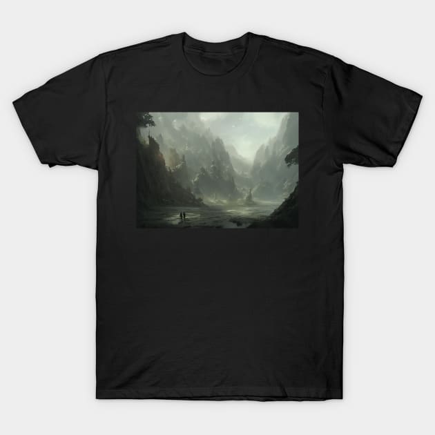 easy landscape, beautiful wall painting for living room enjoyable T-Shirt by GoranDesign